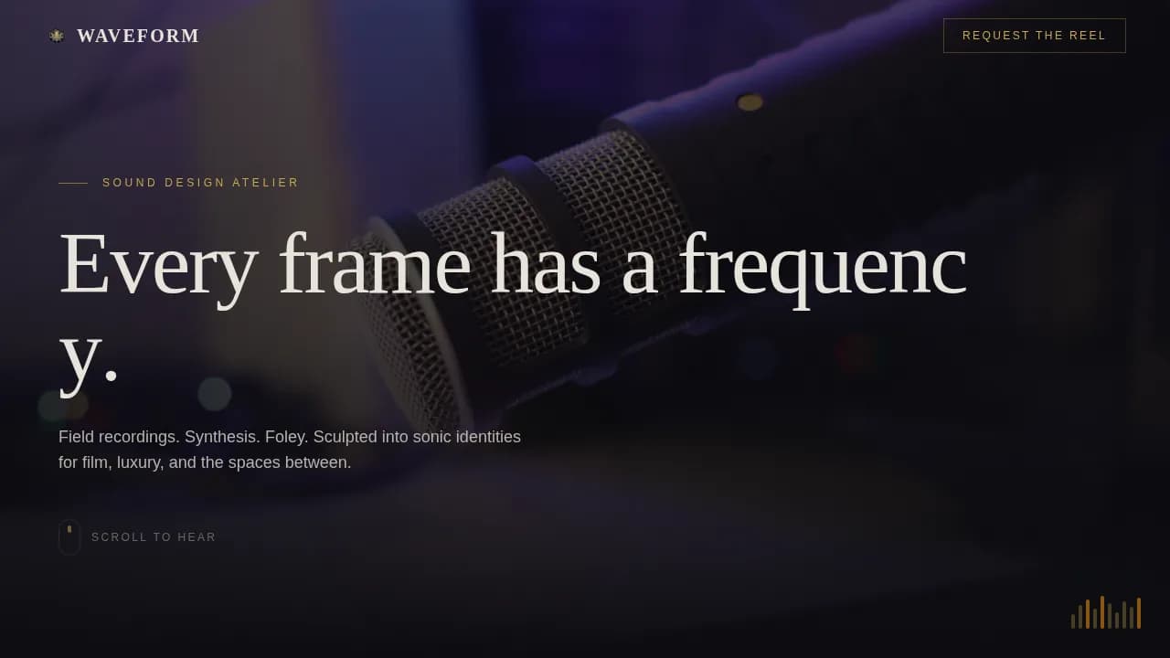 Sound Designer Portfolio Template — Audio Production Showcase