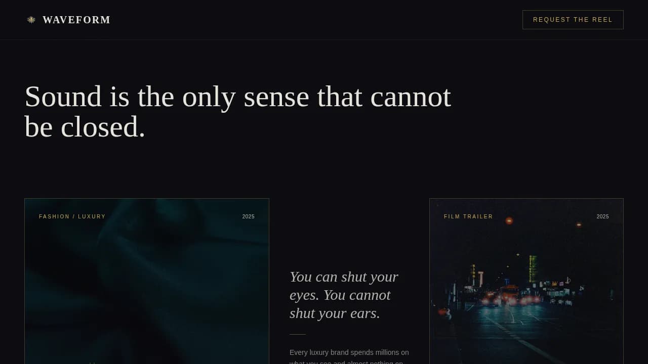 Sound Designer Portfolio Template — Audio Production Showcase