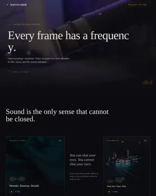 Sound Designer Portfolio Template — Audio Production Showcase