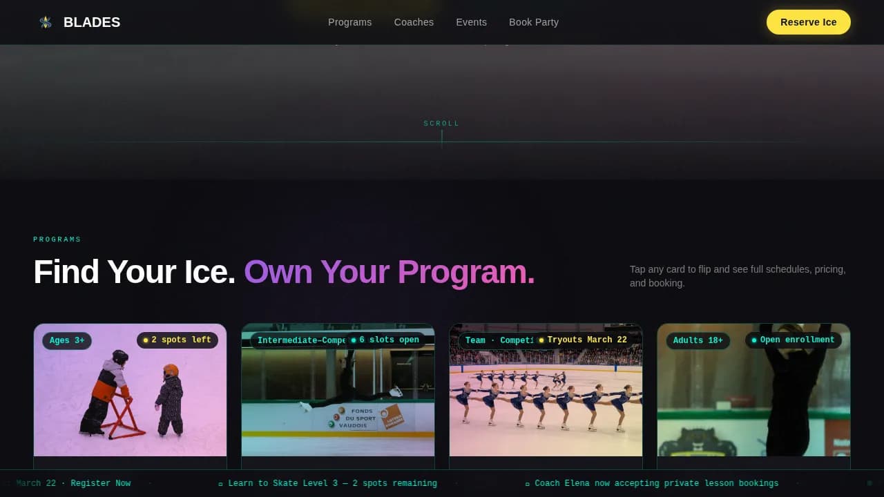 Figure Skating Pre-Launch & Coming Soon Website Template