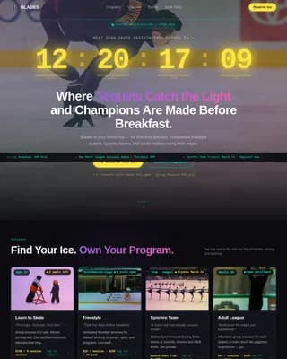 Figure Skating Pre-Launch & Coming Soon Website Template