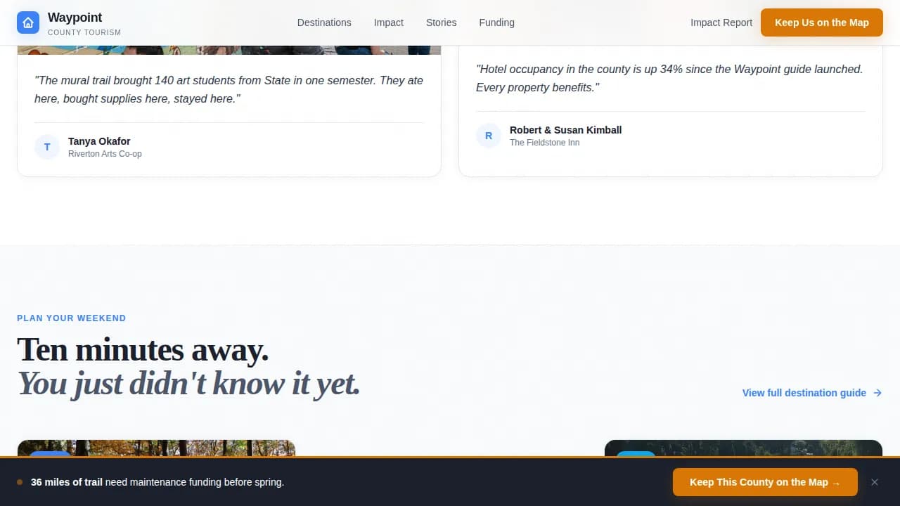Waypoint — Community Donation Campaign Landing Page Template