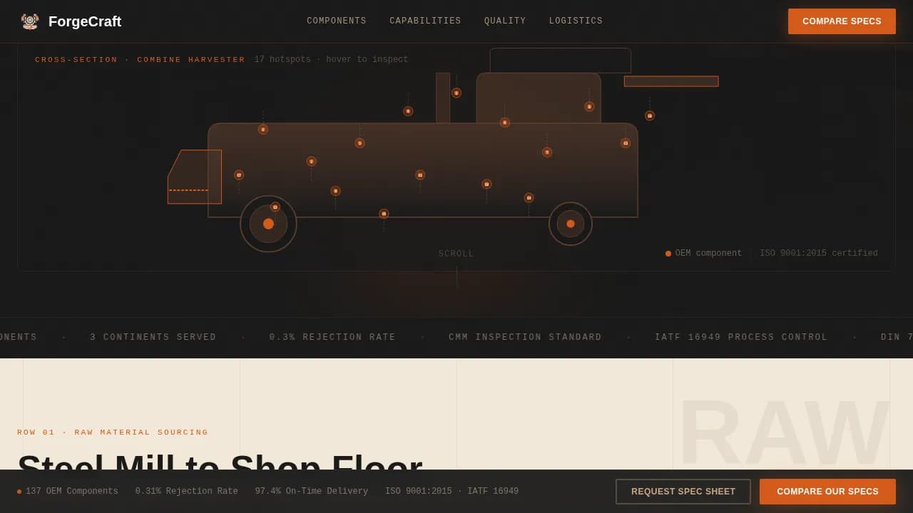 Specialist Agricultural Equipment Manufacturing Comparison Website Template