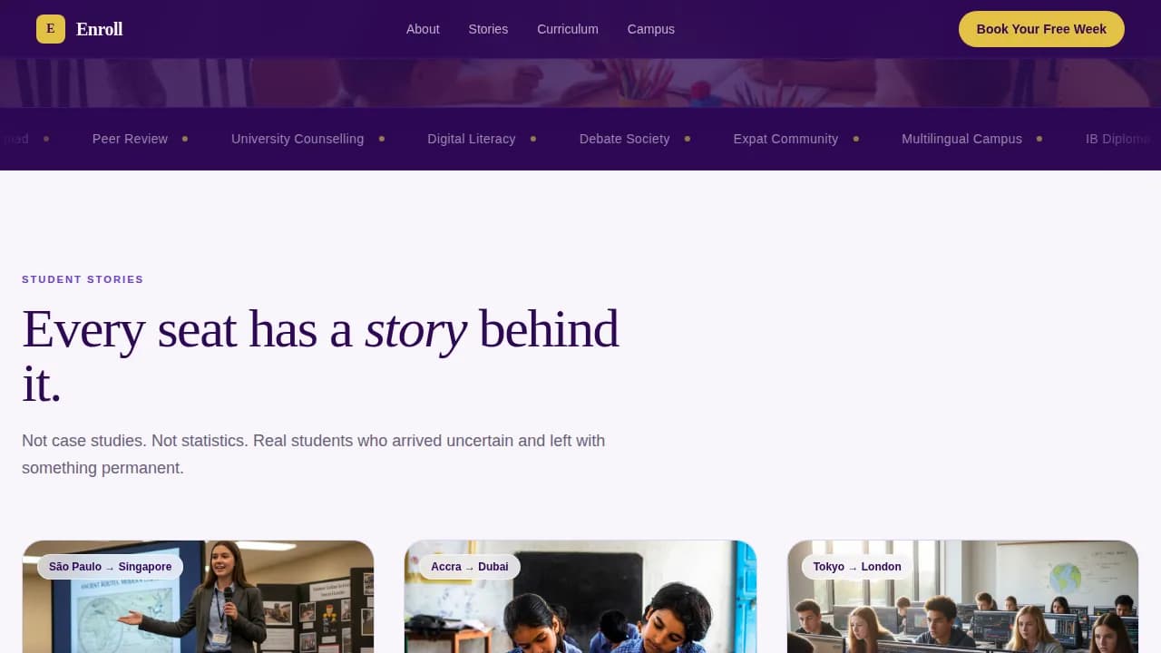 School (K-12) Booking Website Template