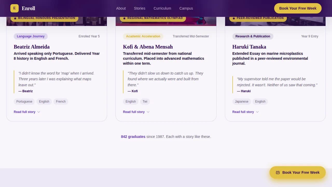 School (K-12) Booking Website Template