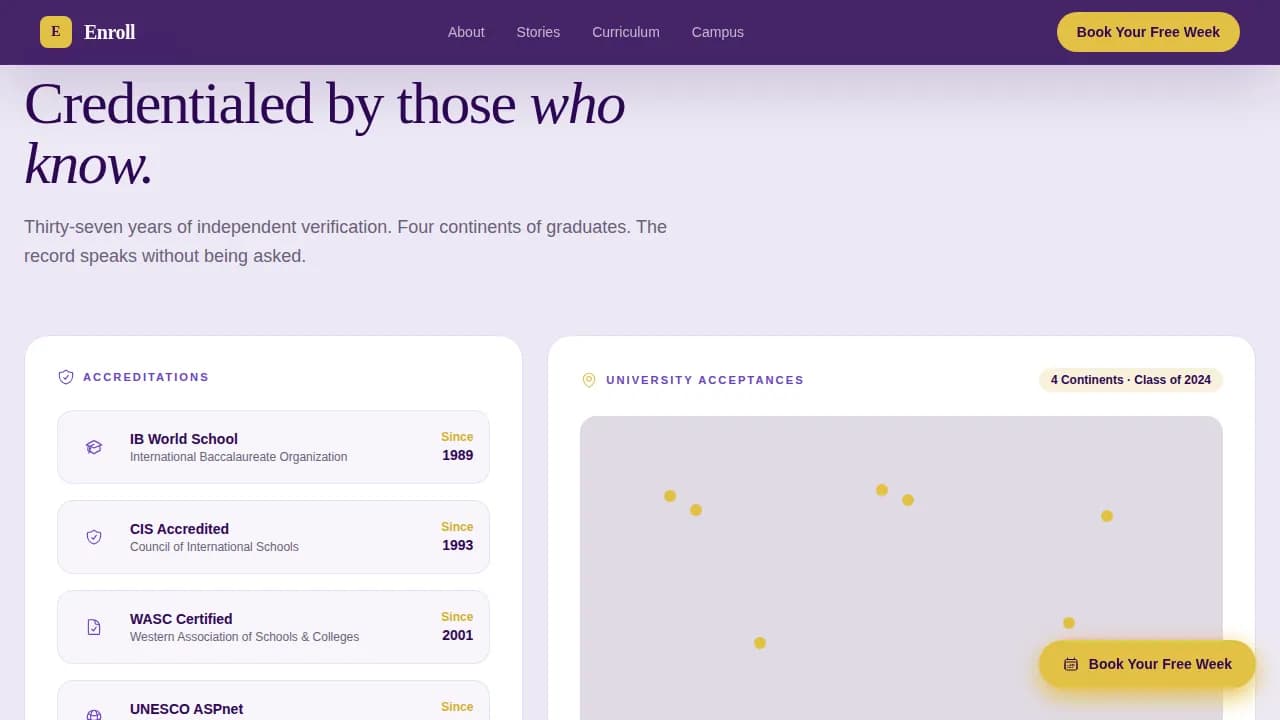 School (K-12) Booking Website Template