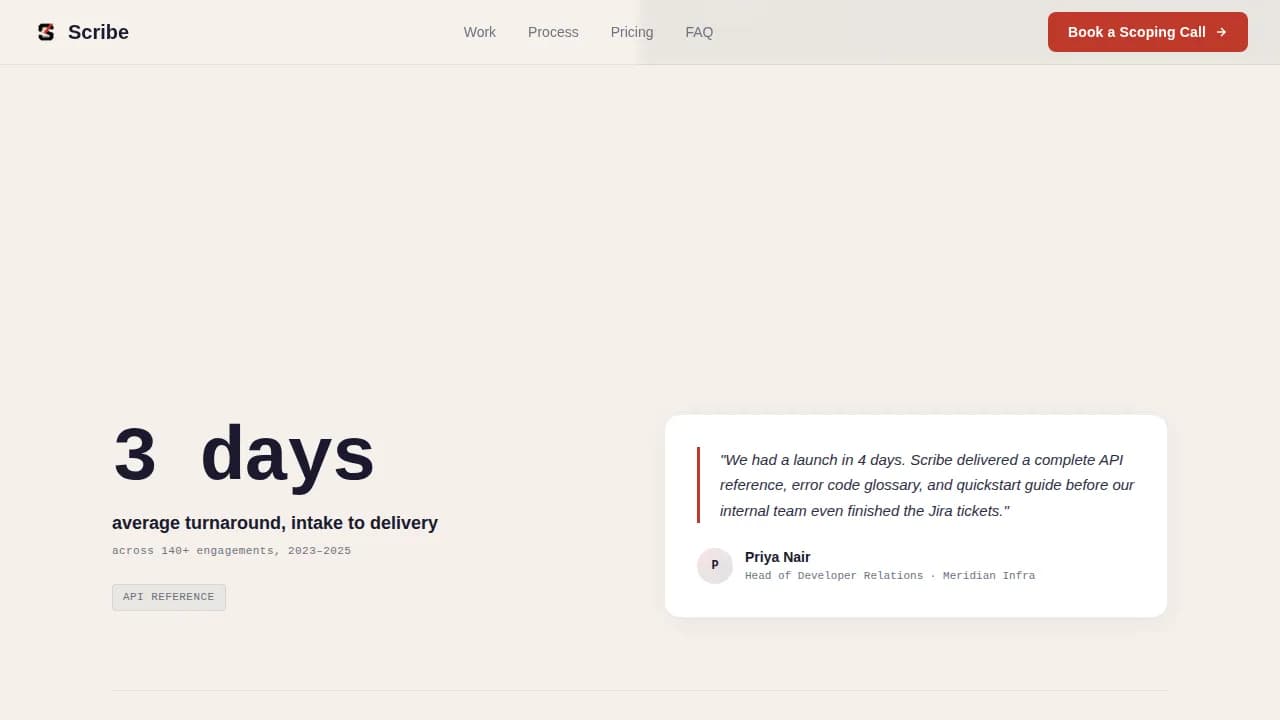 Specialist Technical Writer Appointment Booking Website Template