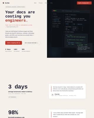 Specialist Technical Writer Appointment Booking Website Template