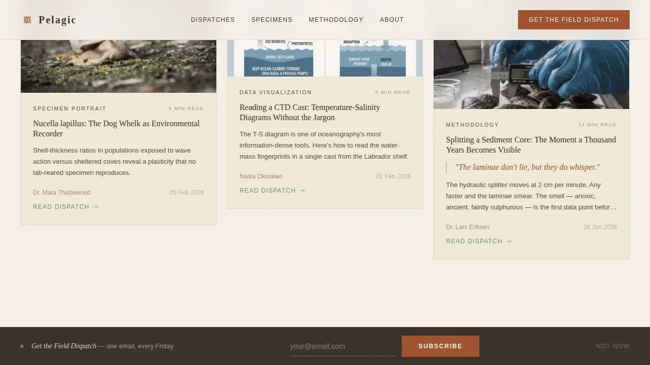 Abyss — Elegant Marine Science Landing Page Template