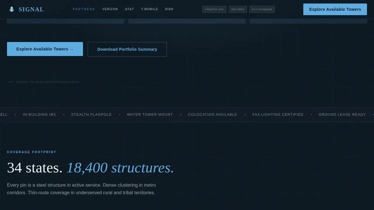 Signal — Analytics-Driven Telecom Provider Landing Page Template