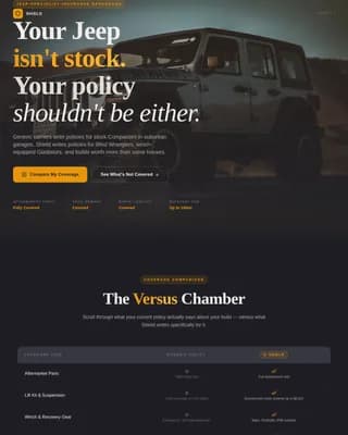 Shield — Vehicle Model Insurance Quotes Landing Page Template