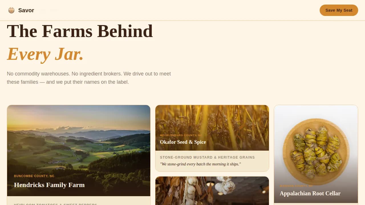 Savor — Premium Heart-Healthy Provisions Landing Page Template
