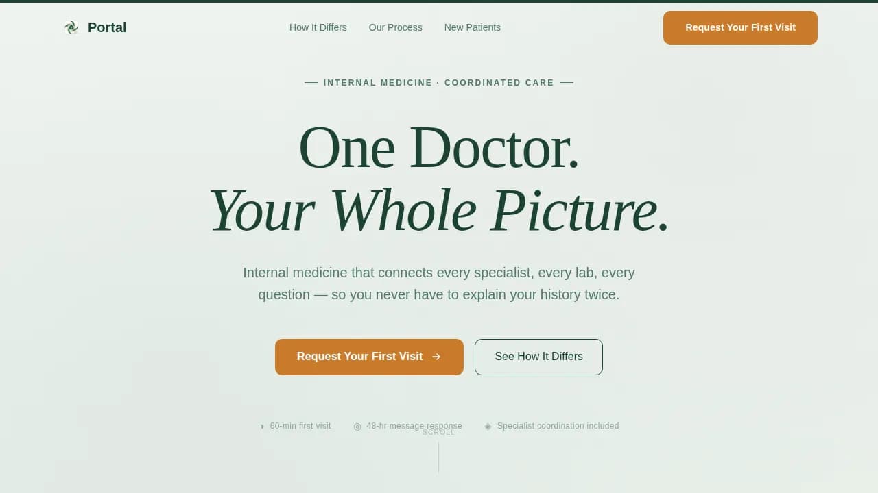 Internist Booking Website Template