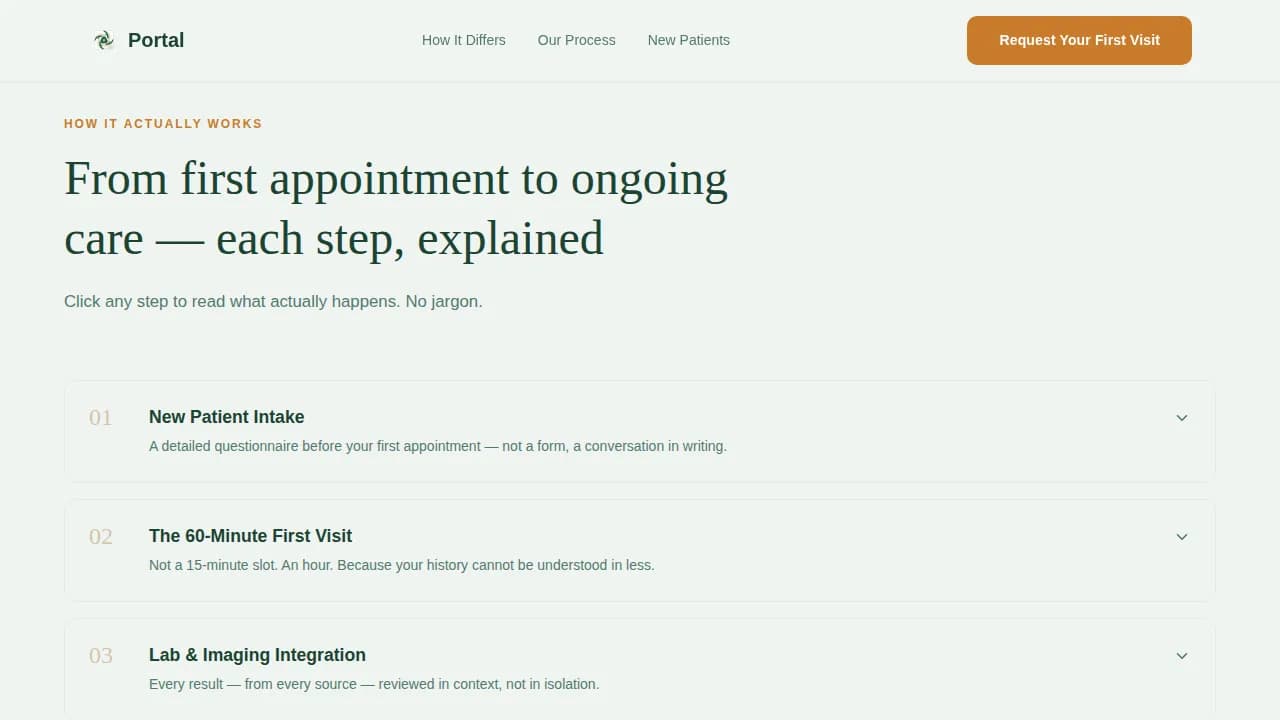 Internist Booking Website Template