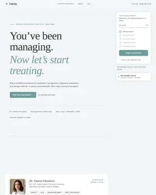 Mindcare — Expert Psychiatrist Booking Landing Page Template