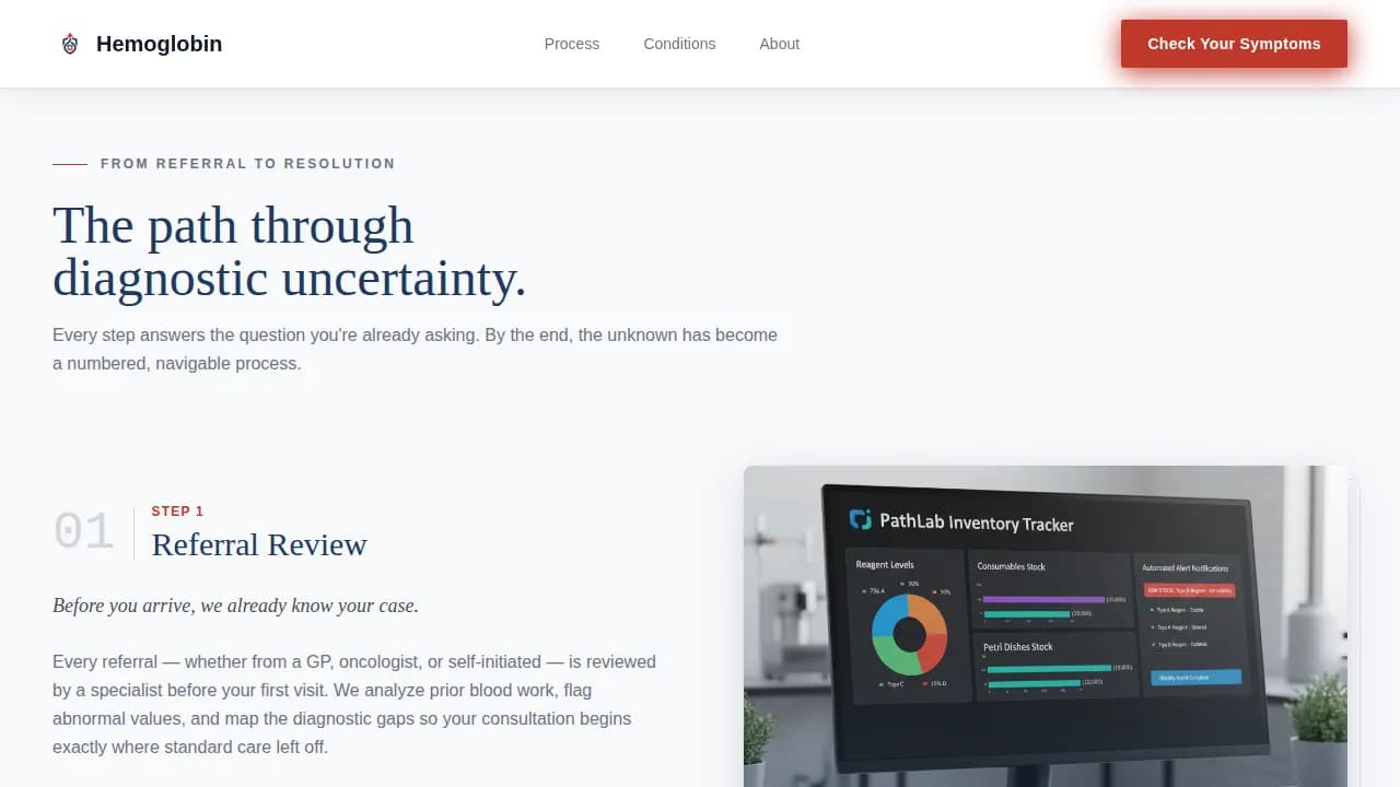 Diagnose — Expert Hematology Clinic Landing Page Template