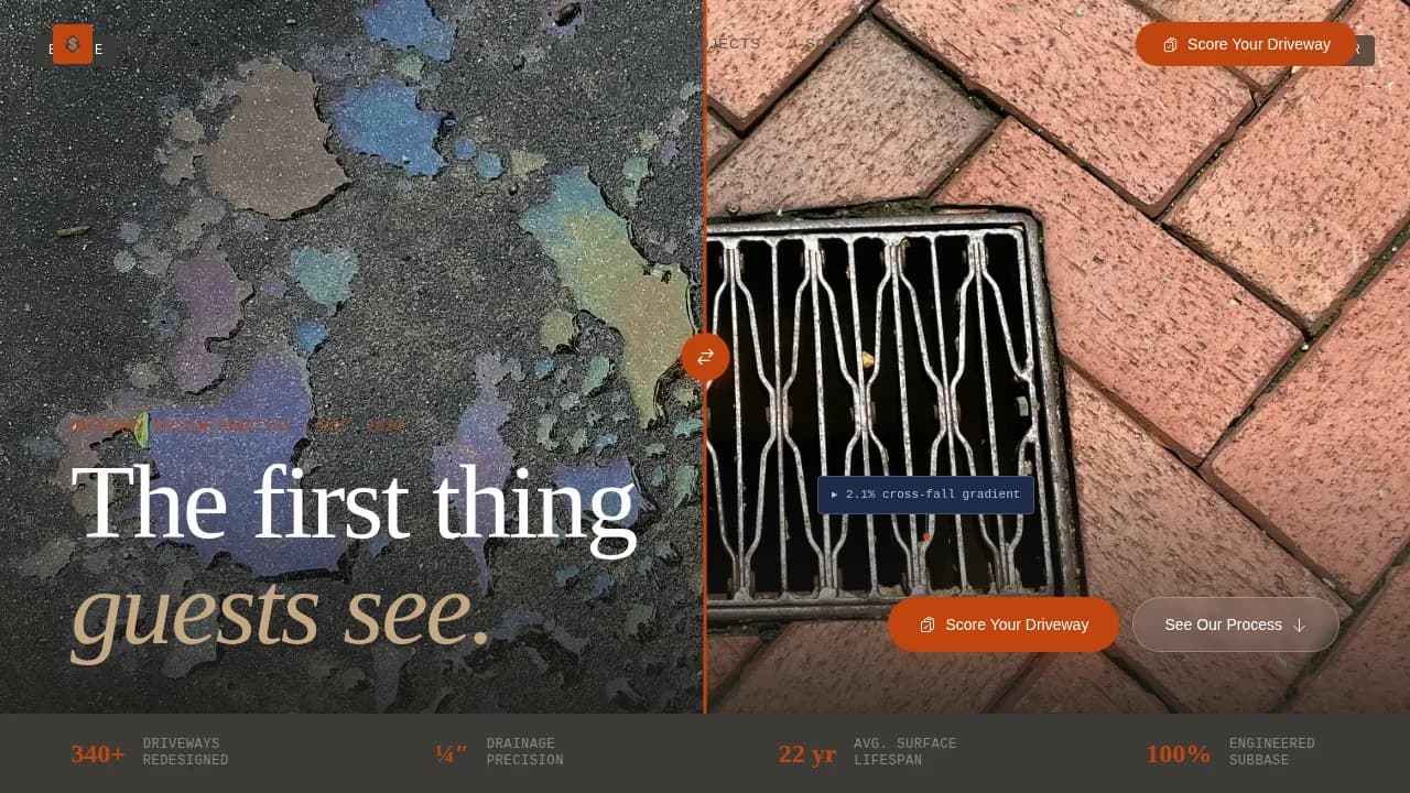 Driveway Renovation Booking Website Template