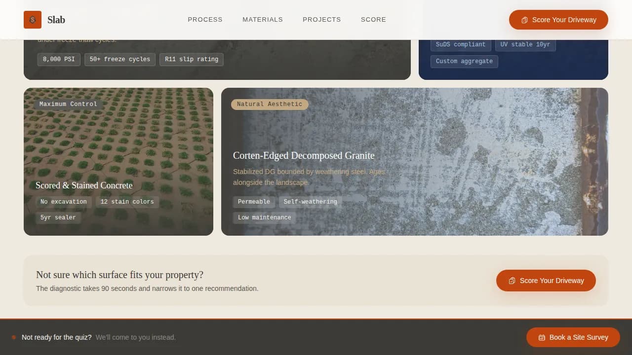 Driveway Renovation Booking Website Template