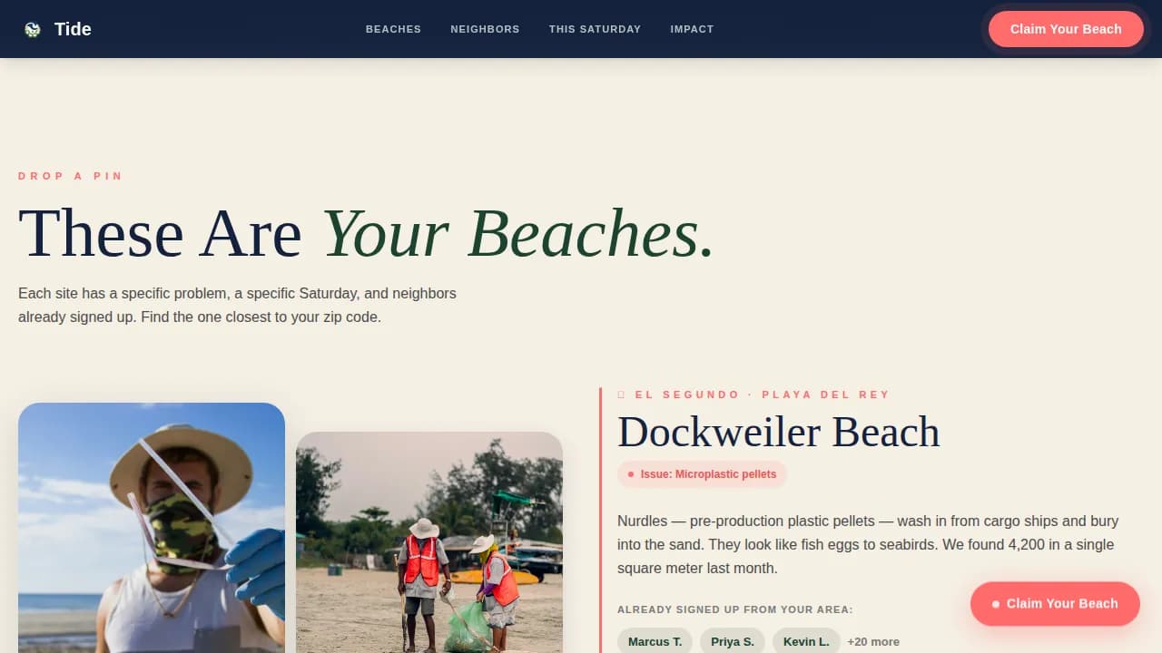 Wave — Community Marine Advocacy Landing Page Template
