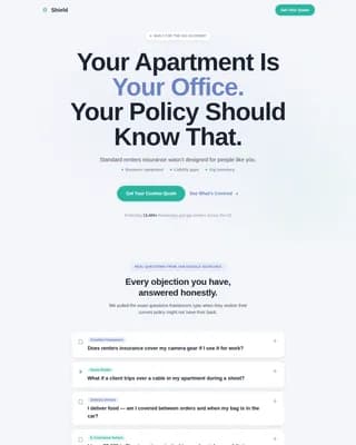 Armor — Portable Freelance Coverage Landing Page Template
