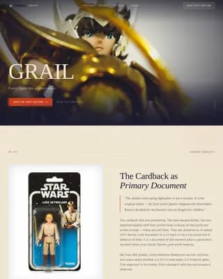 Trophy — Premium Action Figure Marketplace Landing Page Template