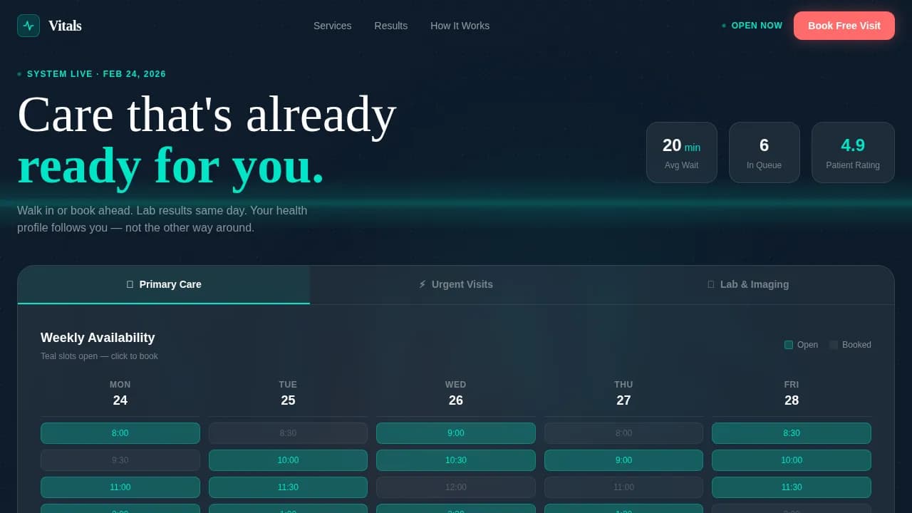 Medical Clinic Booking Website Template