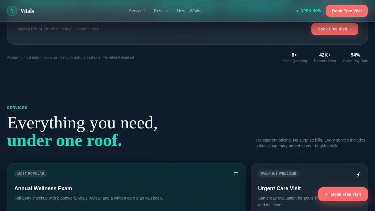 Medical Clinic Booking Website Template