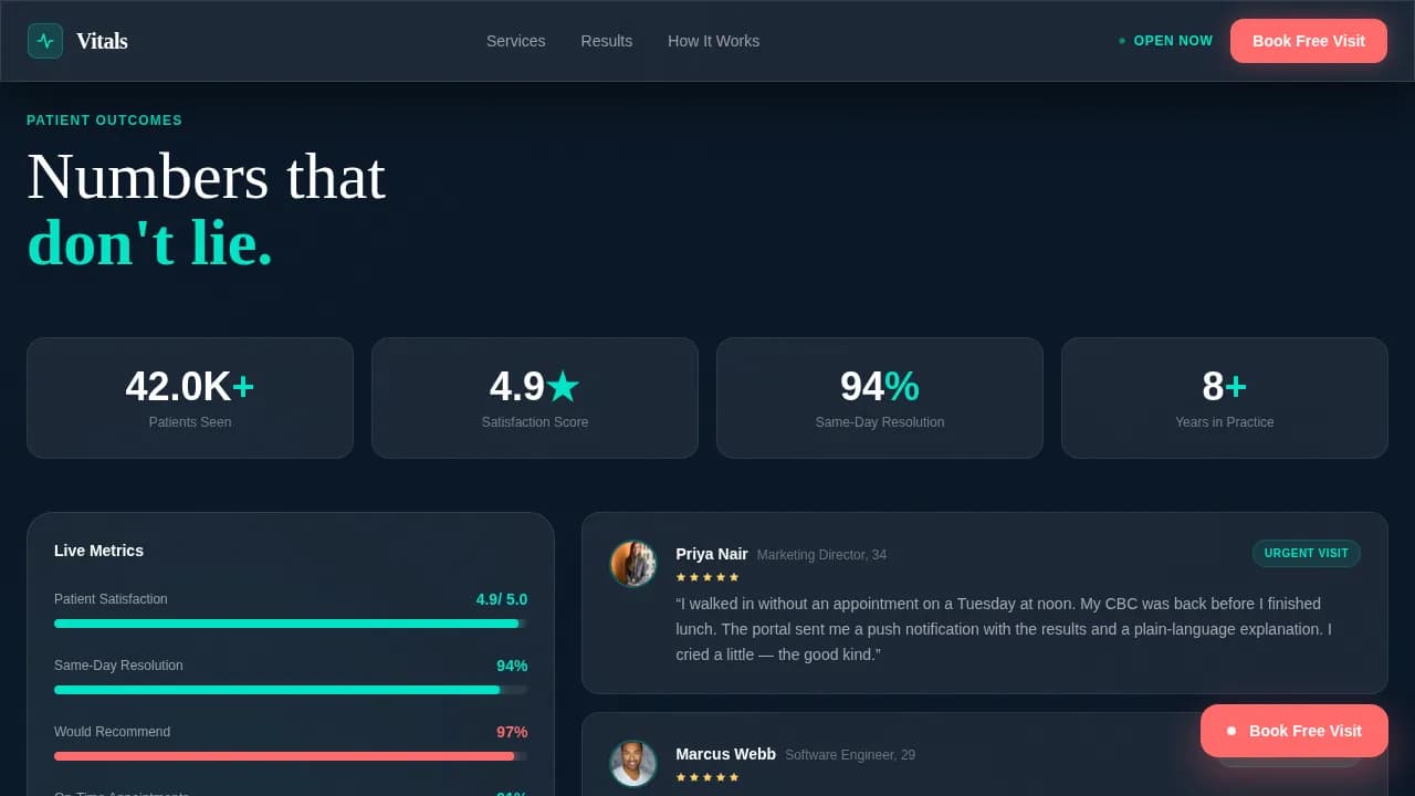Medical Clinic Booking Website Template