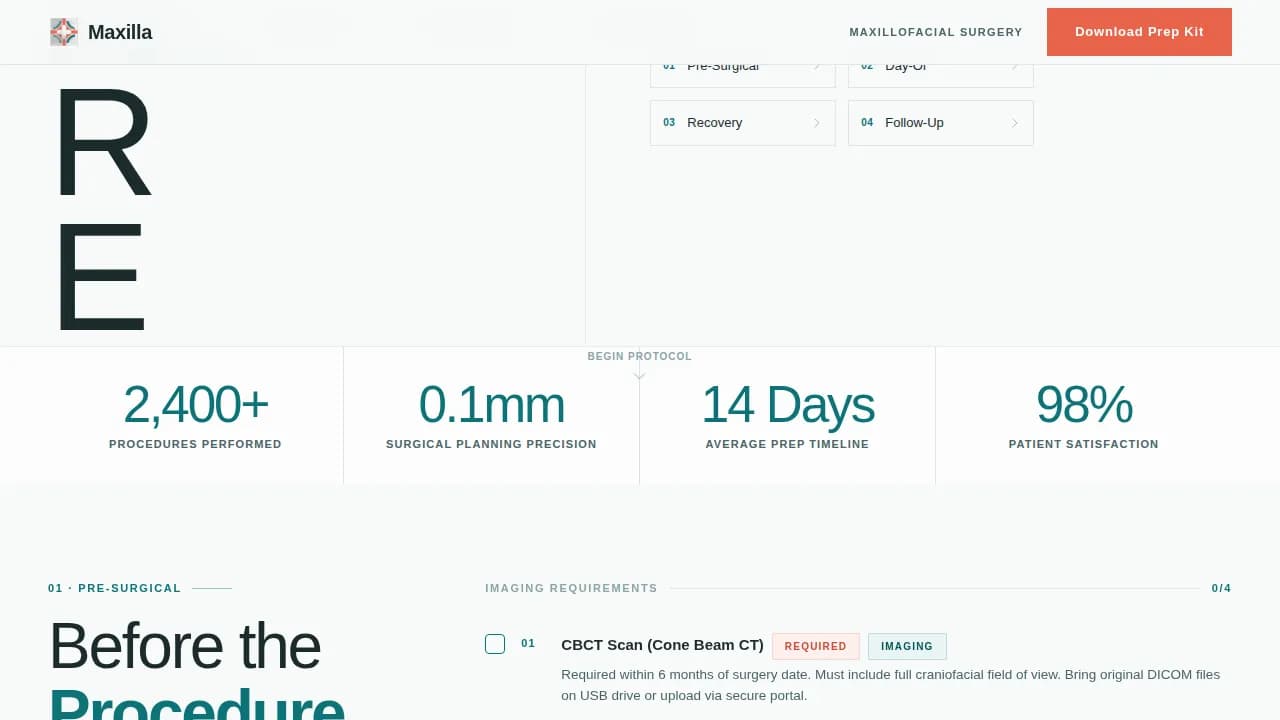 Advanced Maxillofacial Surgeon Professional Website Template
