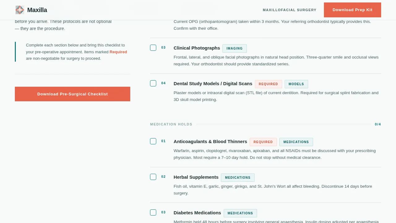 Advanced Maxillofacial Surgeon Professional Website Template