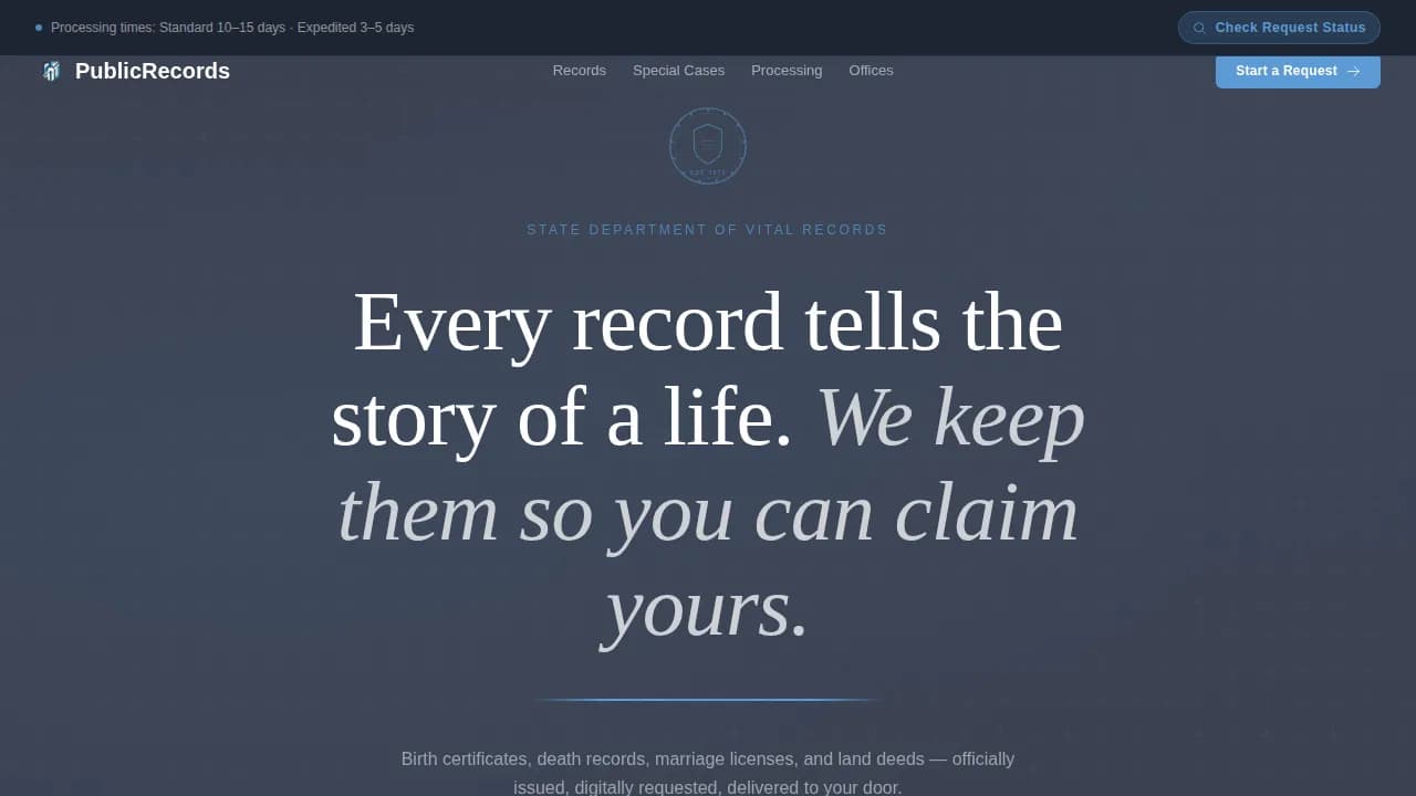 Public Records Government Professional Website Template