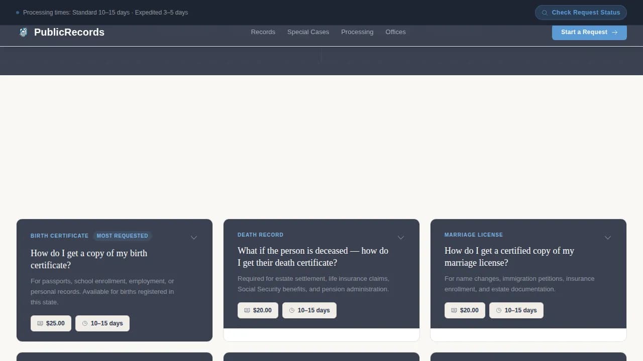 Public Records Government Professional Website Template