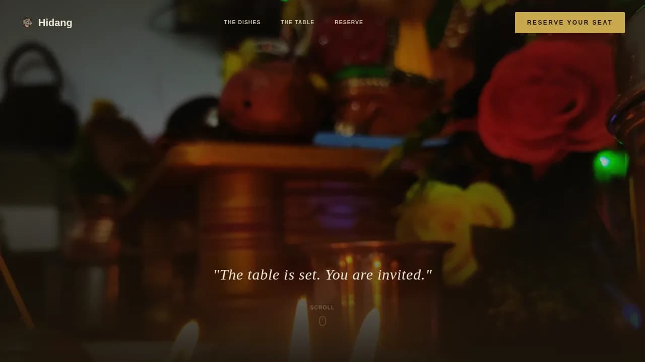 Bruneian Cuisine Booking Website Template