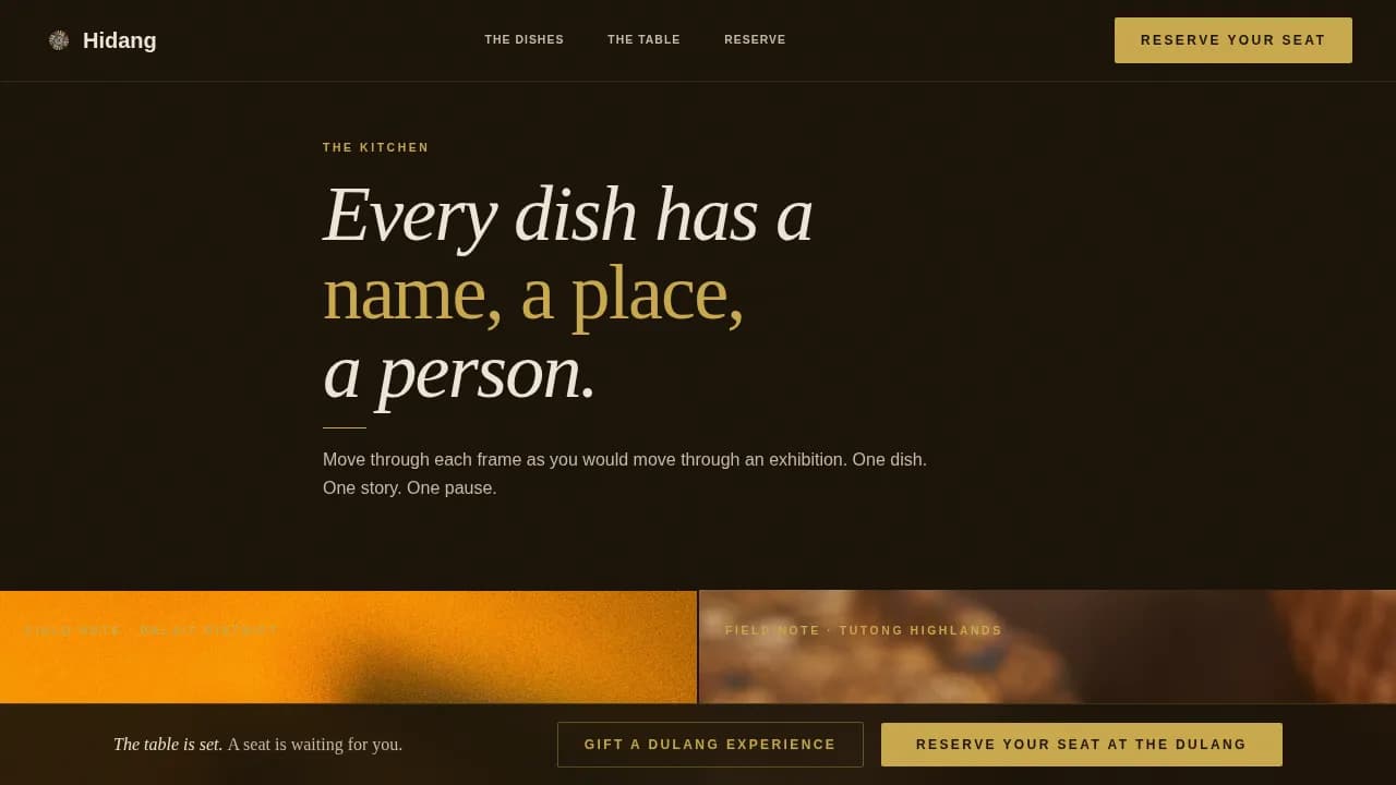 Bruneian Cuisine Booking Website Template