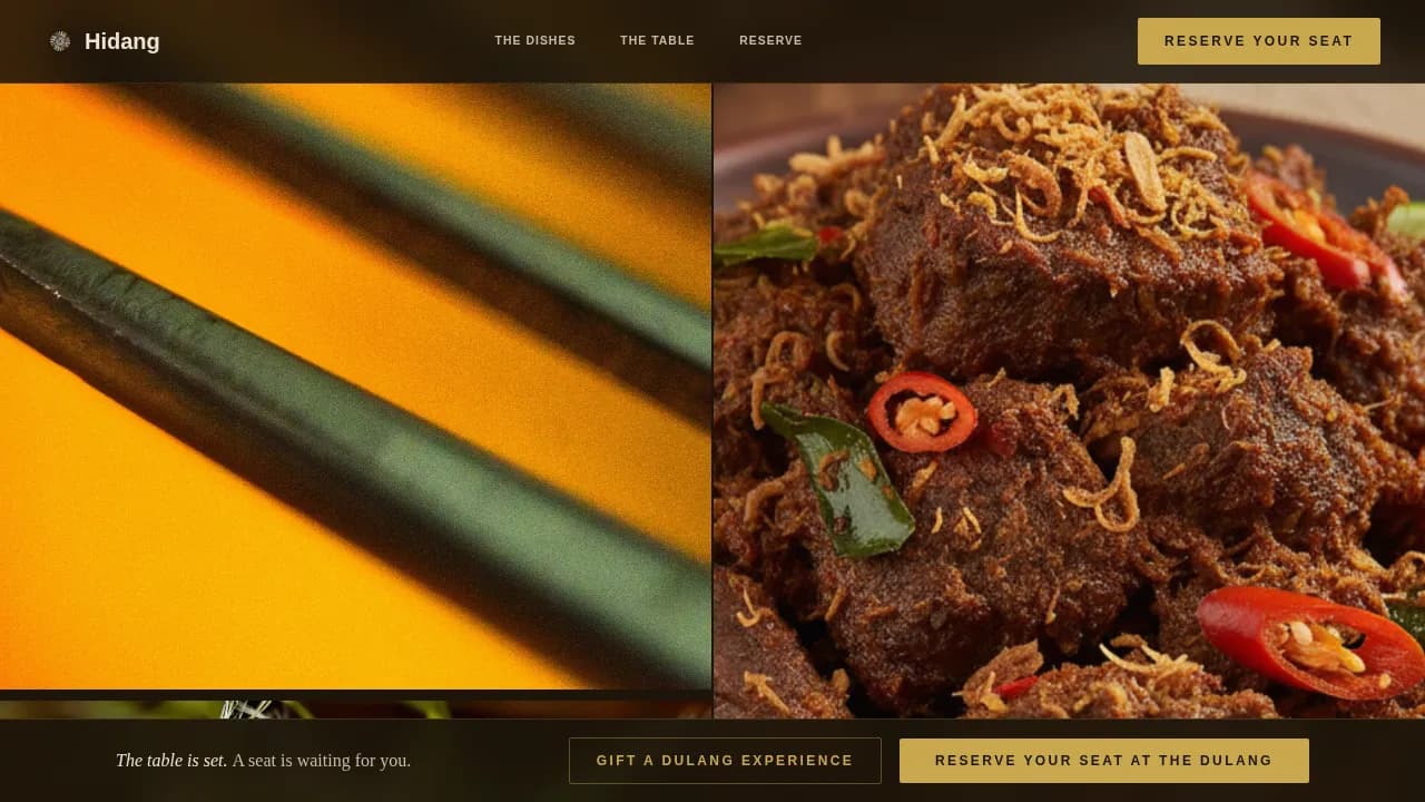 Bruneian Cuisine Booking Website Template