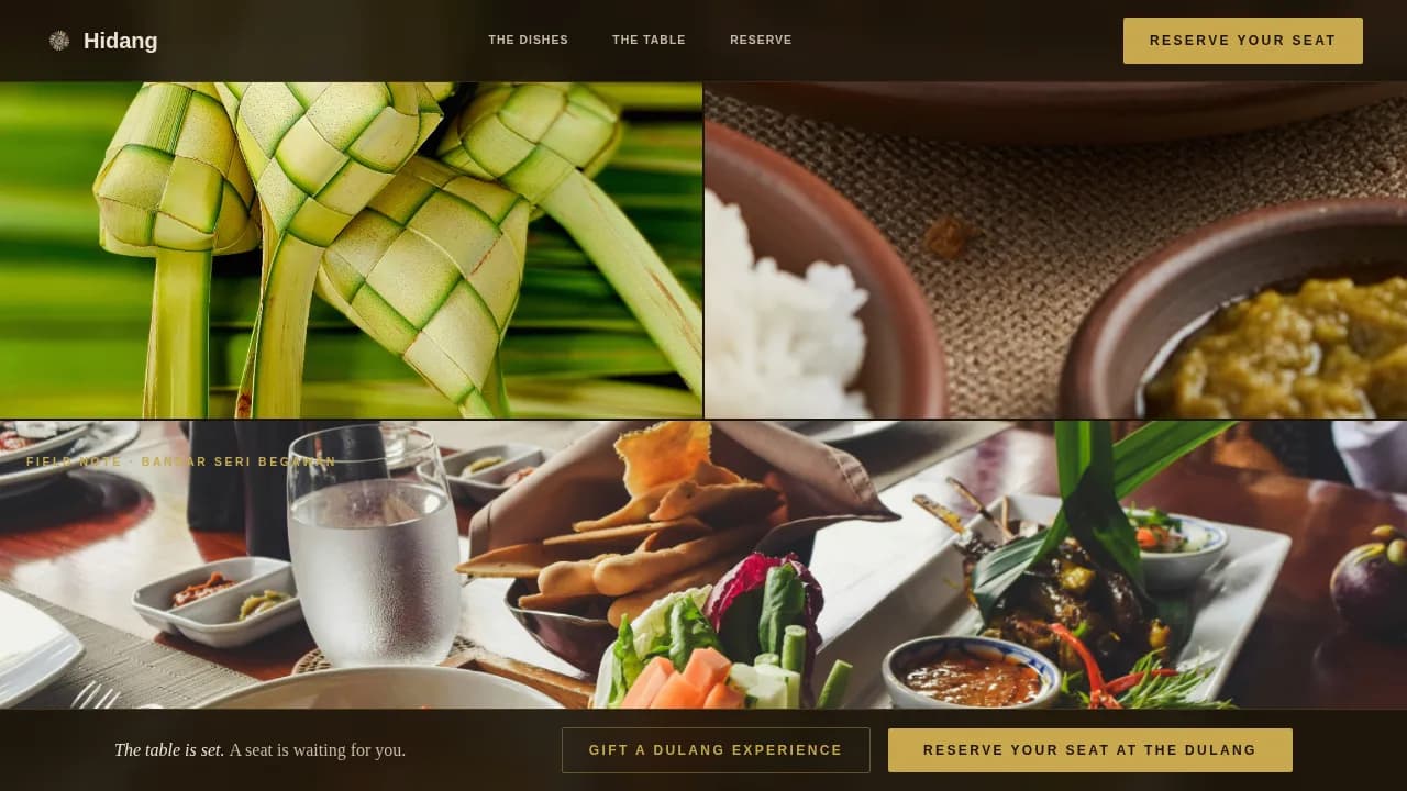 Bruneian Cuisine Booking Website Template