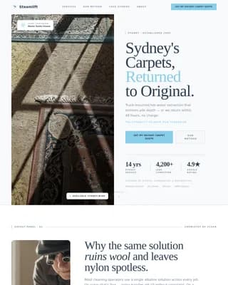 Steamlift — Carpet Restoration Landing Page Template