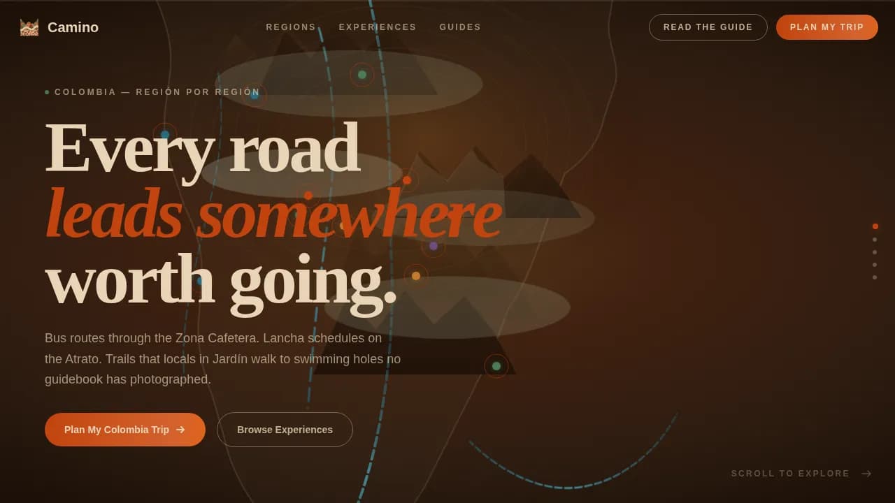 Colombia Travel Booking Website Template