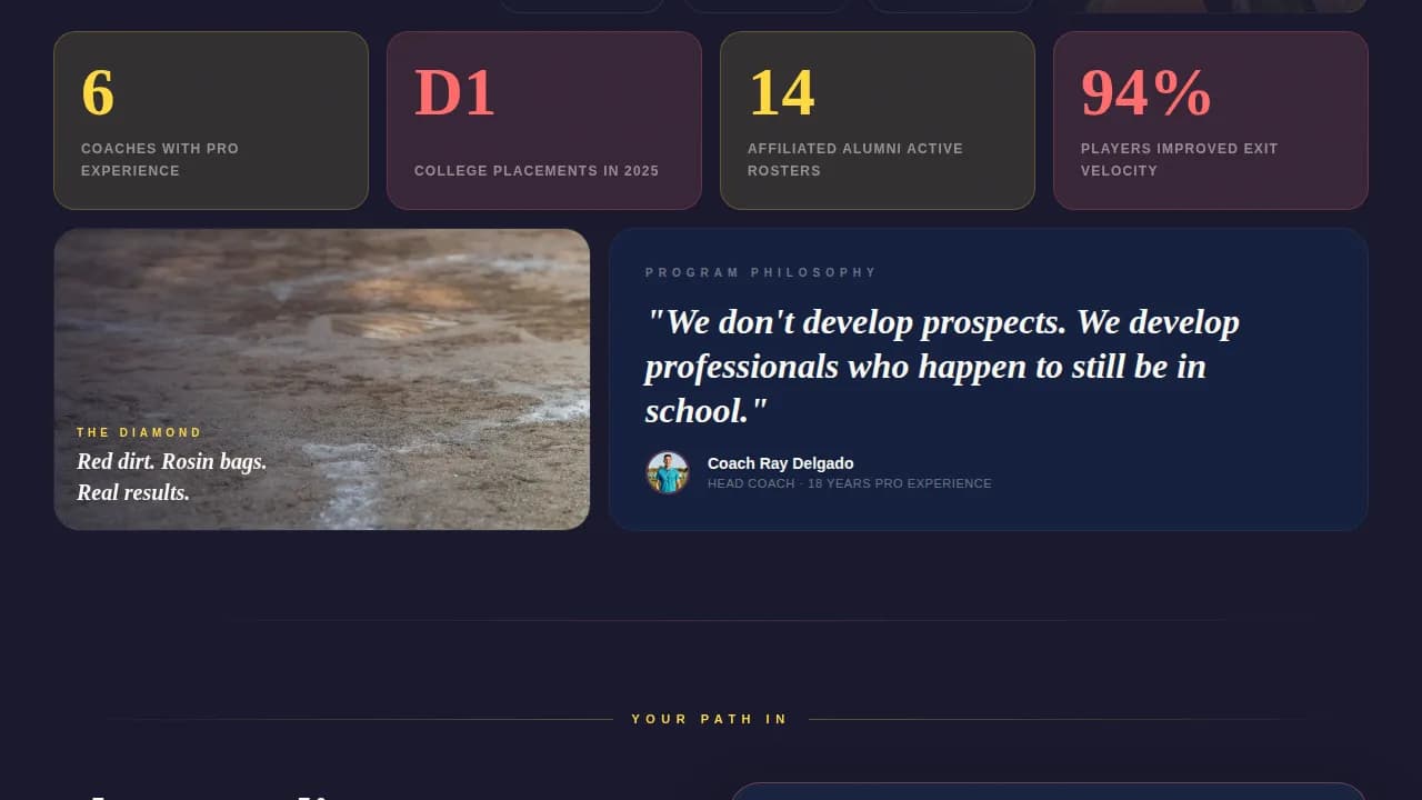 Baseball Leagues Careers Website Template
