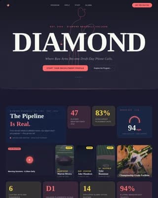 Baseball Leagues Careers Website Template