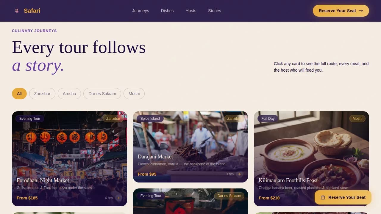 Tanzania Travel Booking Website Template
