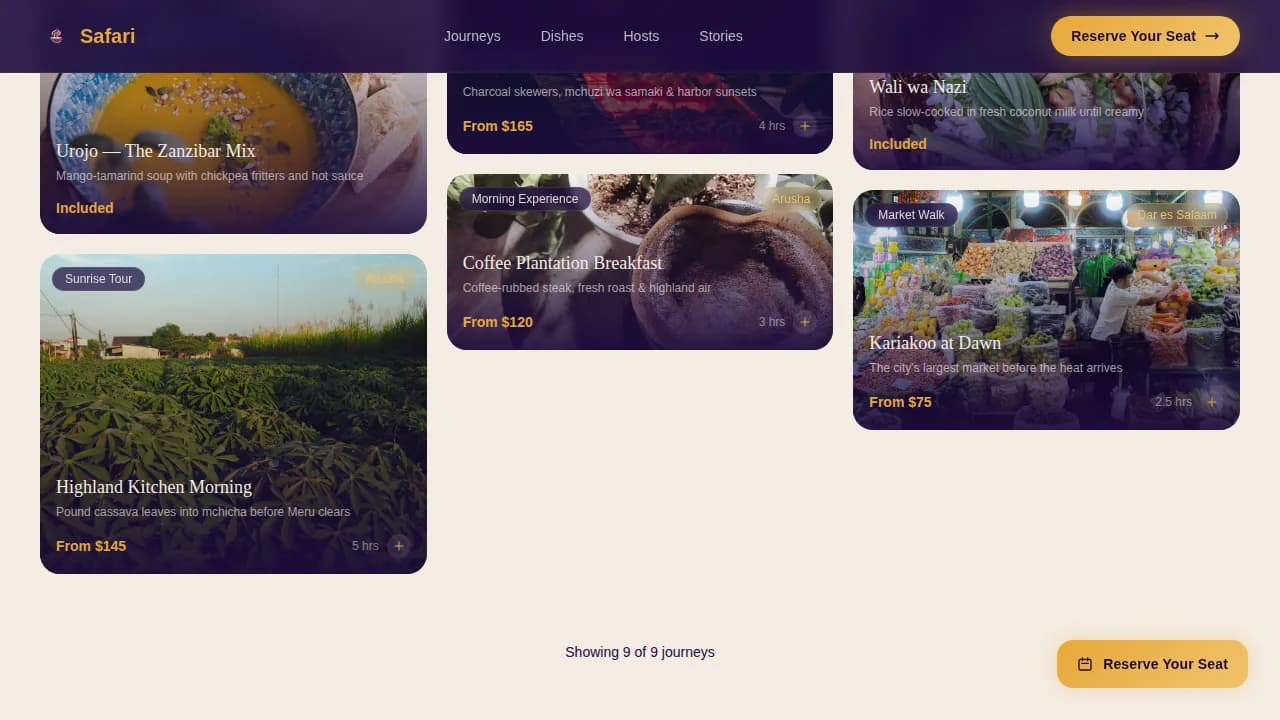 Tanzania Travel Booking Website Template