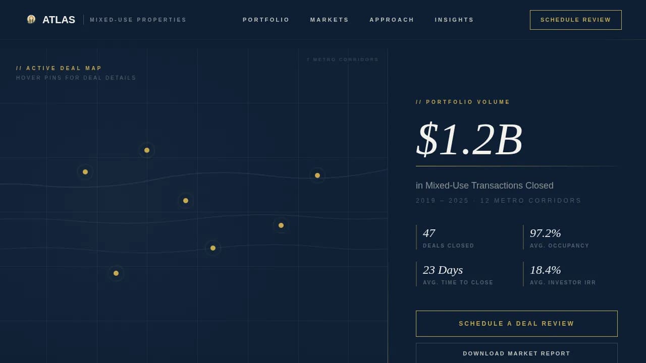 Mixed-Use Development Real Estate Booking Website Template