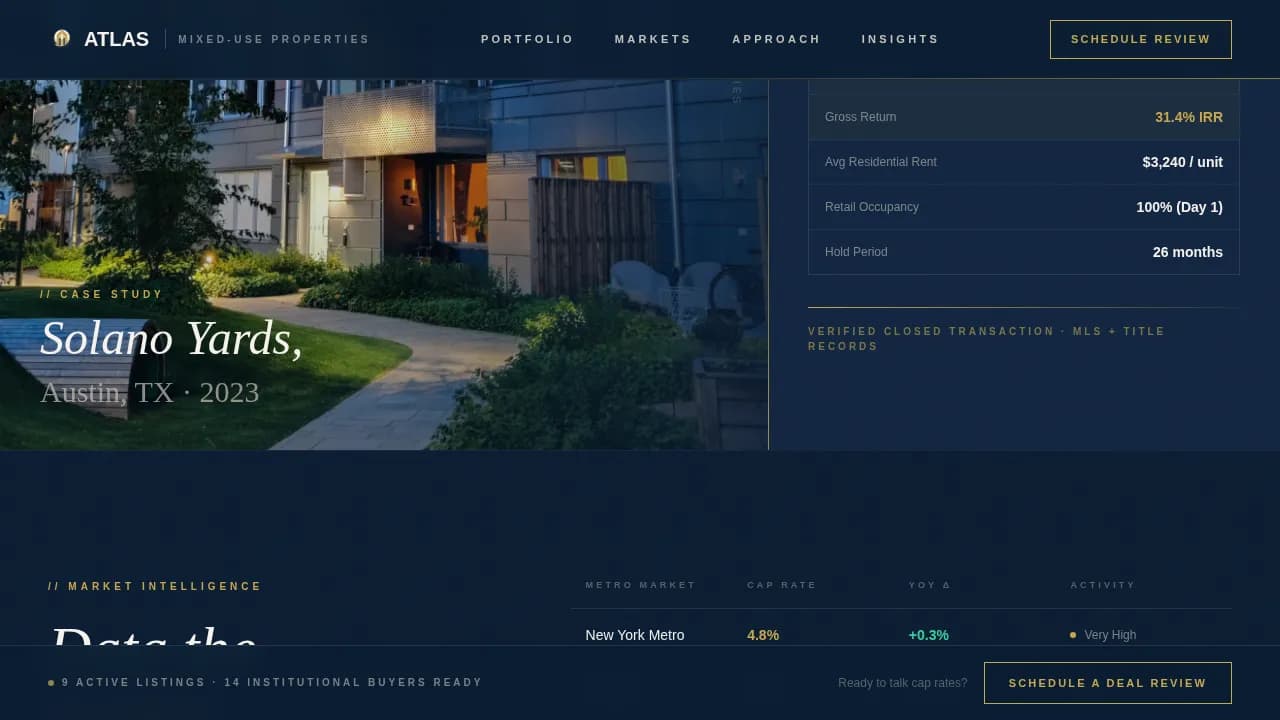 Mixed-Use Development Real Estate Booking Website Template