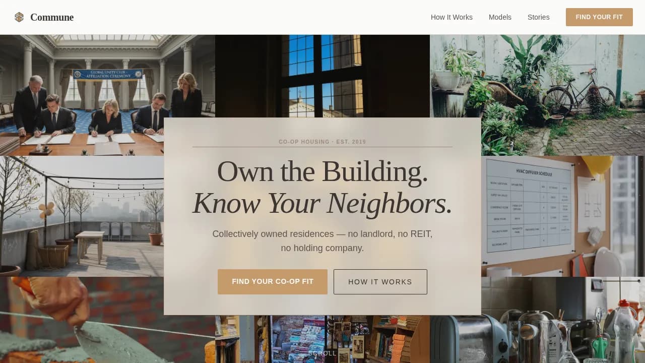 Co-op Housing Real Estate Professional Website Template