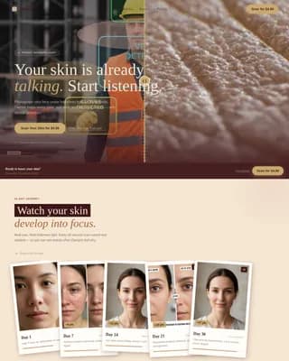 Radiant — Skin Analysis Platform Landing Page Template