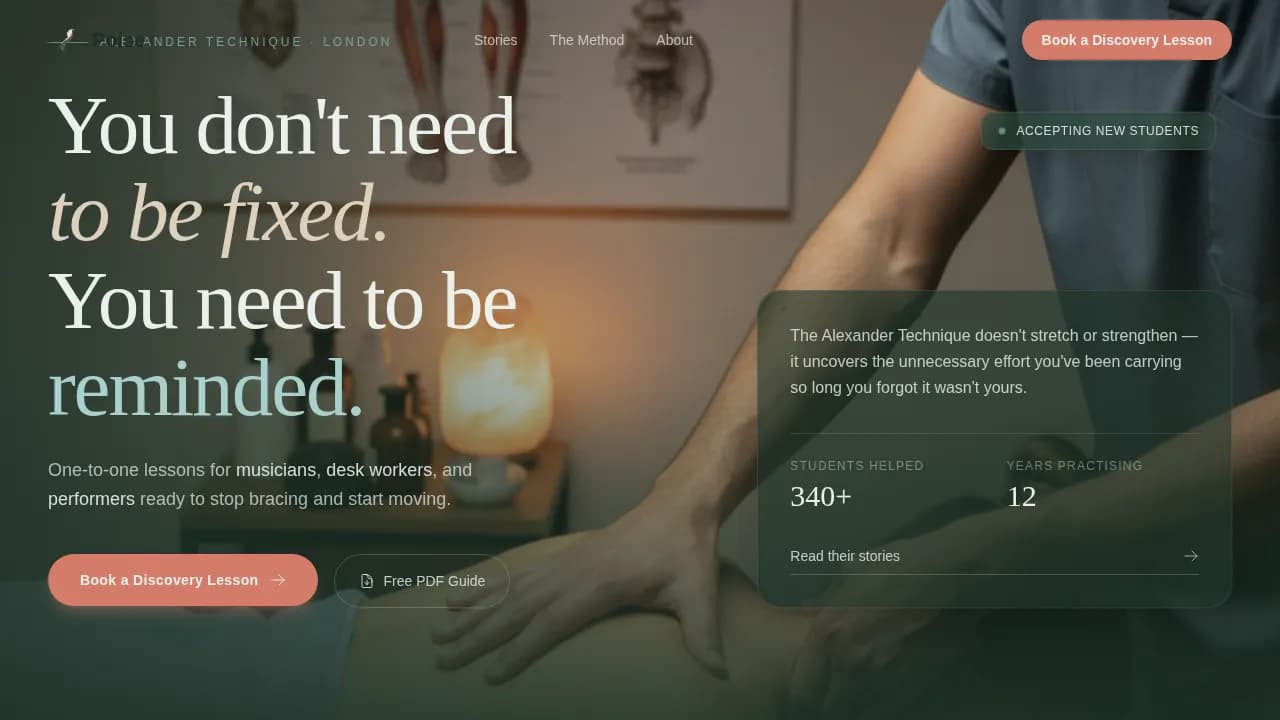 Wellness Modalities Booking Website Template