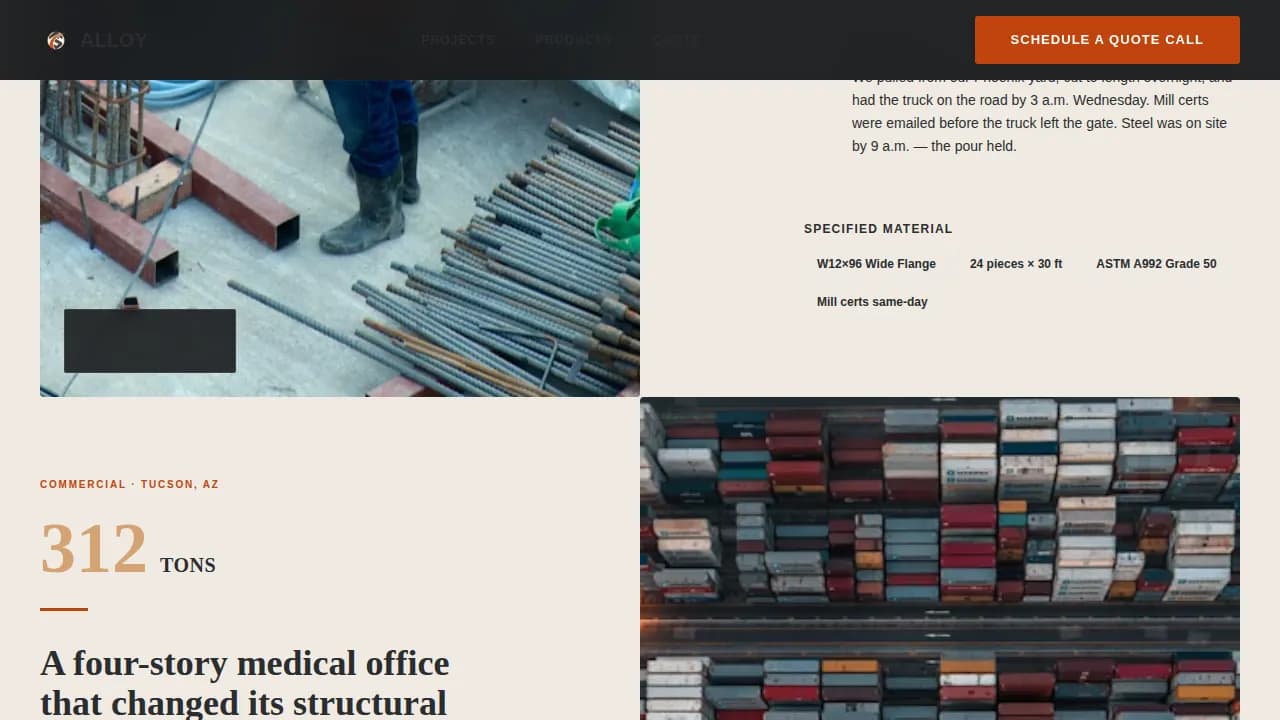 Steel Products & Portfolio Website Template
