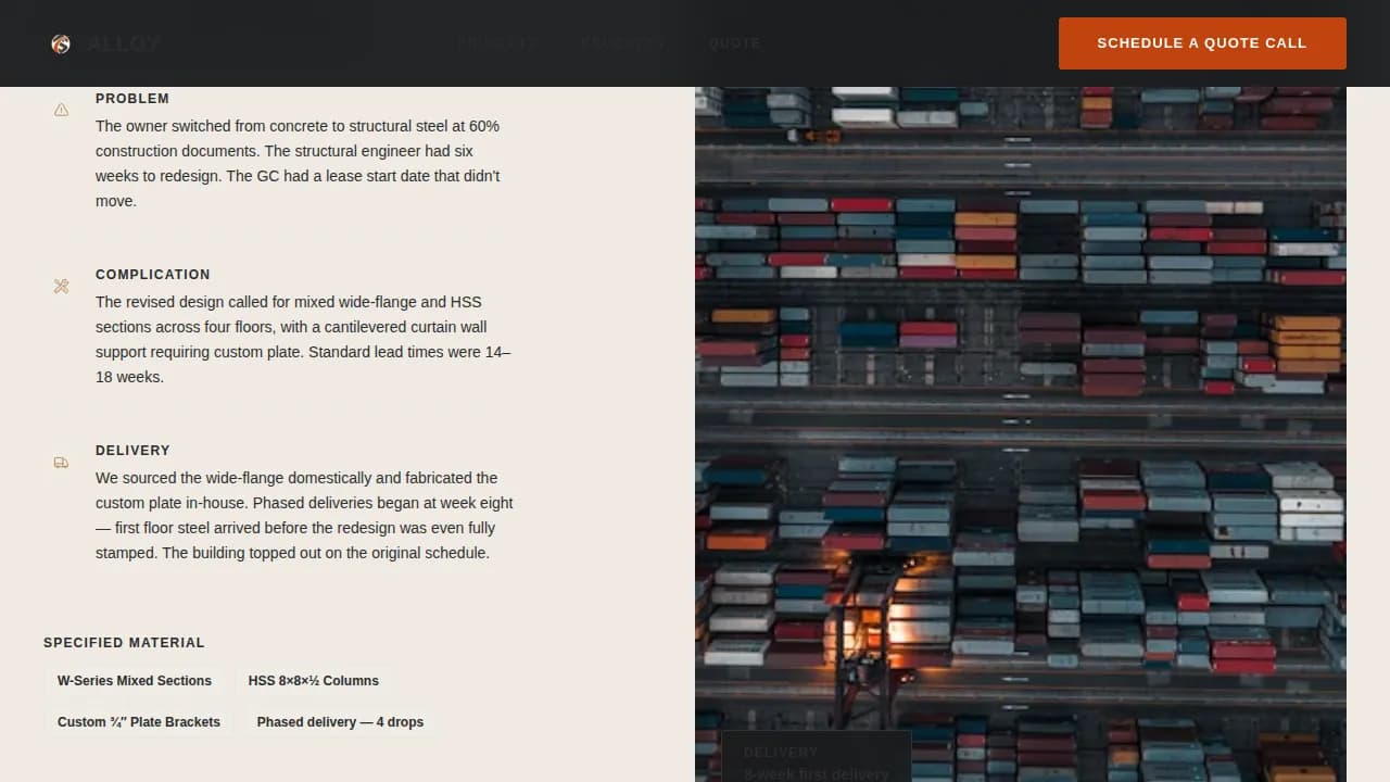 Steel Products & Portfolio Website Template