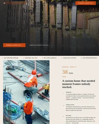 Steel Products & Portfolio Website Template